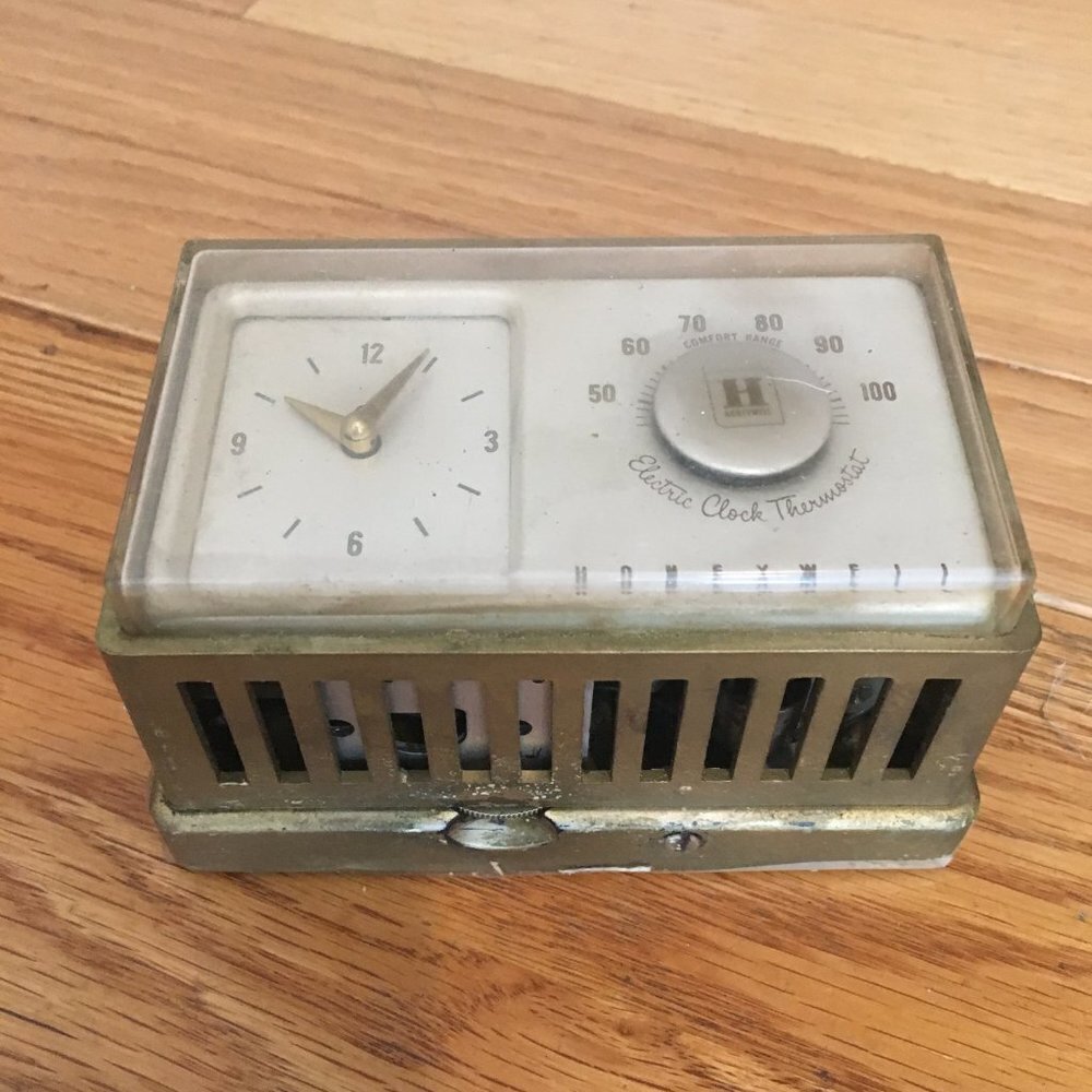 Vintage 1950s Honeywell Electric Clock Thermostat-USA Made-AT75 OR AT82 - Picture 2 of 10